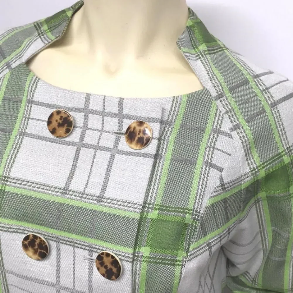 ETCETERA Plaid Jacket Blazer w NOTCHED NECK 6 CHiC
